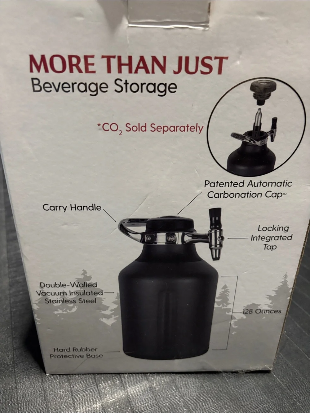 GrowlerWerks uKeg Go 128oz Carbonated Beverage Dispenser NIB Tungsten - Picture 2 of 5